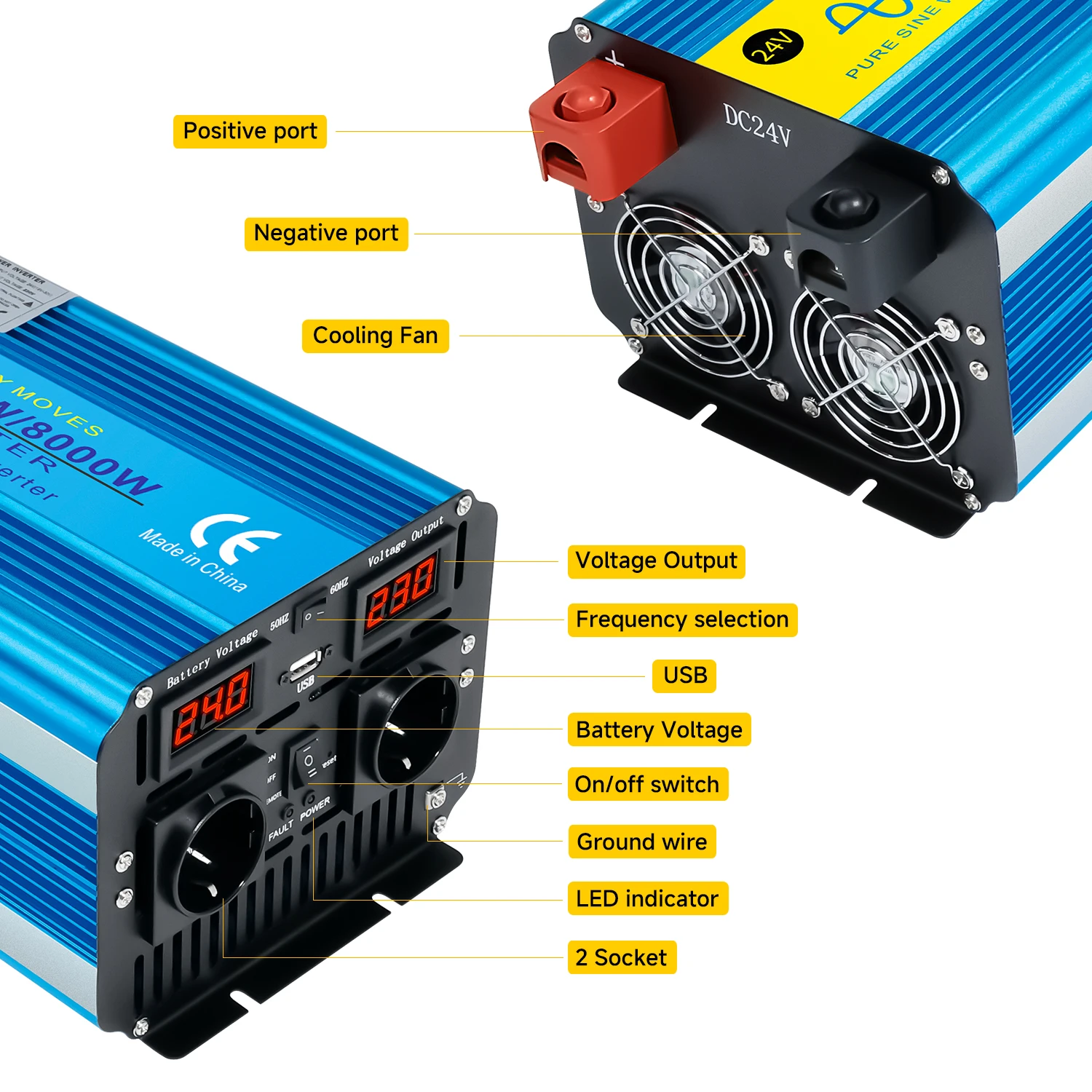 Solar Saf Sinüs Dalga Güç DC'd - Off Grid Solar Inverter 48V 6000W incelemesi ve fiyatı